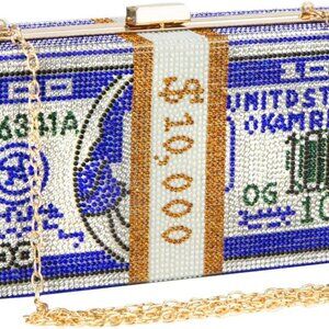 Crystal Money Bag Purse for Women Handbags Diamond Evening Purses and Clutches W